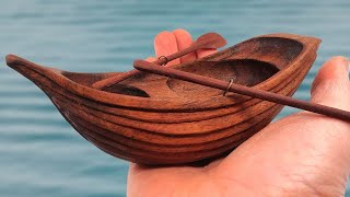 Power Carving boat | with a dremel 4000 and Kutzall Burrs