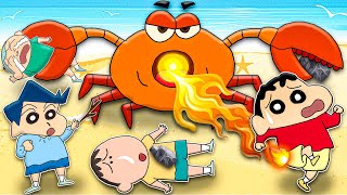 Kill the crab and win ₹10,000 😱🔥 | Shinchan playing crab games with his friends 😂 | funny squid game screenshot 4