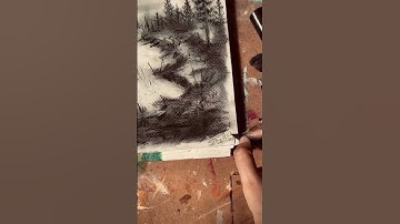 Quick charcoal practice ✨ #artshorts #art #artwork #artistchannel #charcoaldrawing #landscape