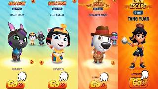 Talking Tom Gold Run VS Subway Surfers Lava Escape Explorer Hank TANG YUAN Cleo Angela Desert Becca screenshot 5