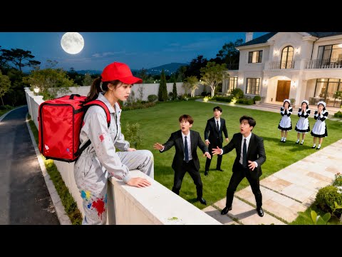 ثلاثة  لم يهتموا بأي فتاة غنية لكنهم وقعوا بحب فتاة توصيل هربت فوق الجدار بدأت قصة حب مجنونة