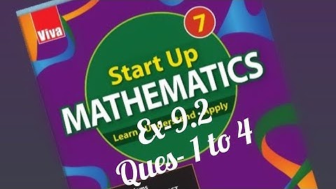 Ex-9.2 || ques- 1 to 4 || start up mathematics viva || class 7