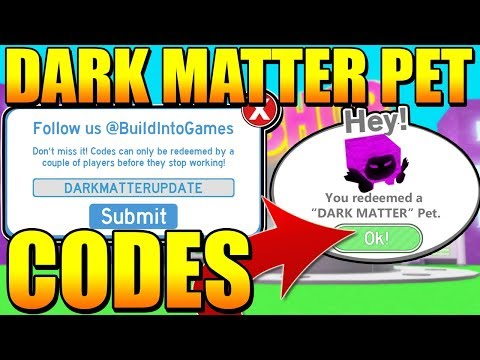 New Dark Matter Pets Update Codes In Pet Simulator Roblox Youtube