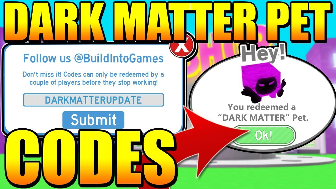 NEW DARK MATTER PETS UPDATE CODES IN PET SIMULATOR Roblox YouTube