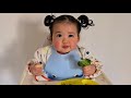 Baby loves munching on broccoli | 브로콜리를 잘먹는 아기 | 13 months