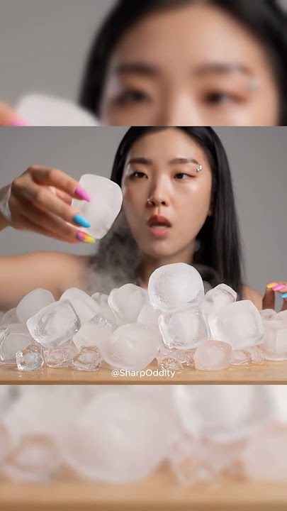 AI ASMR キャンディーアイスキューブバイト 🧊 | フロスティなザクザク音