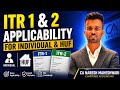 Individual Itr 1 and itr 2 Applicability #itrfiling #itr #itr2#viral #vidio #viralvideo #incometax