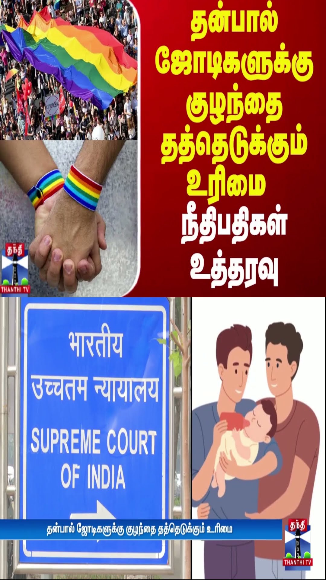 தன்பால் ஜோடிகளுக்கு குழந்தை தத்தெடுக்கும் உரிமை - நீதிபதிகள் உத்தரவு | LGBTQ |Supreme Court Of India