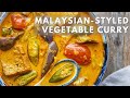 Malaysianstyled vegetable curry with homemade sambal  