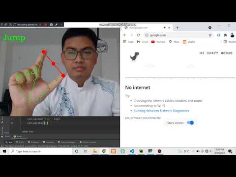 [DEMO] Control T-Rex Chrome Browser by Hand Gesture | OpenCV