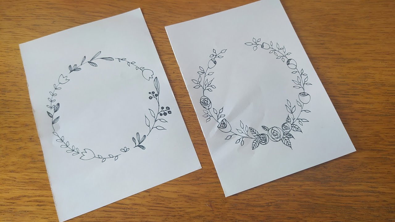 Black & White Project Border Design/ Border Design On Paper / Center Border Design Easy / Front Page