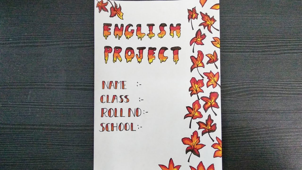 front page decoration for english assignment