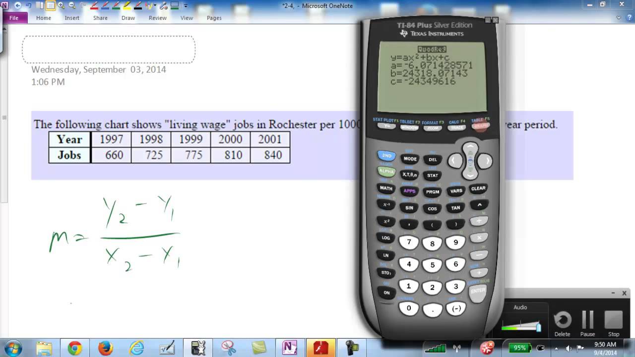 TI graphing calculator slope video YouTube