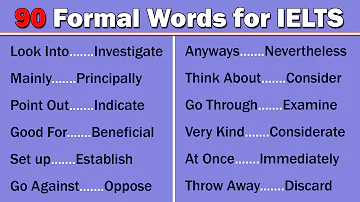90 Most Commonly Used Formal Vocabulary in IELTS Writing Task 2