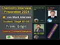 Live Mock Interview-11|Complete Analytical|KPPSC SS Chemistry Interview prep by MJS SIR