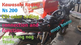 Kawasaki Rouser Ns 200, Cdi Color Coding Function And Connection..