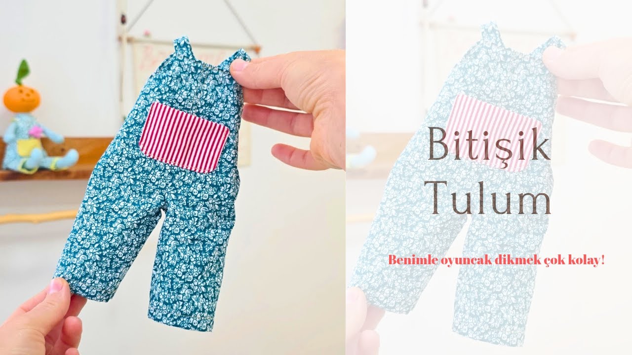 Bitişik tulum dikimi.  Adjacent overalls sewing