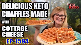 DELICIOUS KETO CHAFFLES MADE WITH COTTAGE CHEESE #cottagecheeserecipe #weightloss #chafflesrecipe