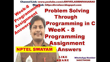 NPTEL Problem Solving Through Programming In C Week 8 Programming Assignment Answers 2022 || NPTEL