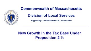 New Growth in the Tax Base Under Proposition 2 1/2