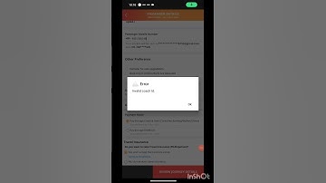 IRCTC Invalid Coach ID #irctc #shorts