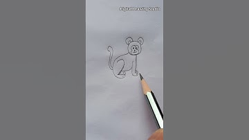 Simple Monkey Drawing By Number 1,2,3 | Monkey Drawing 4 Beginners #monkey #shorts #monkeys #drawing