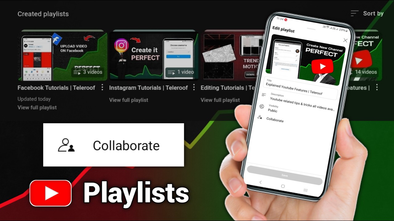 Collabrate Your Youtube Channel Playlists With Another Channels | Youtube Playlist Features