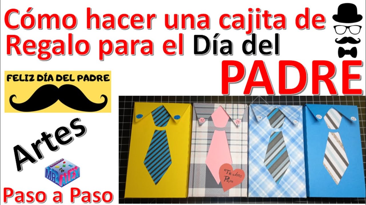cómo hacer una cajita de regalo para el día del padre paso a paso - YouTube