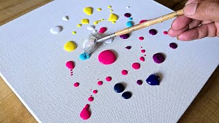 Acrylic Painting Technique / Colorful Abstract Painting / Using Various Tools