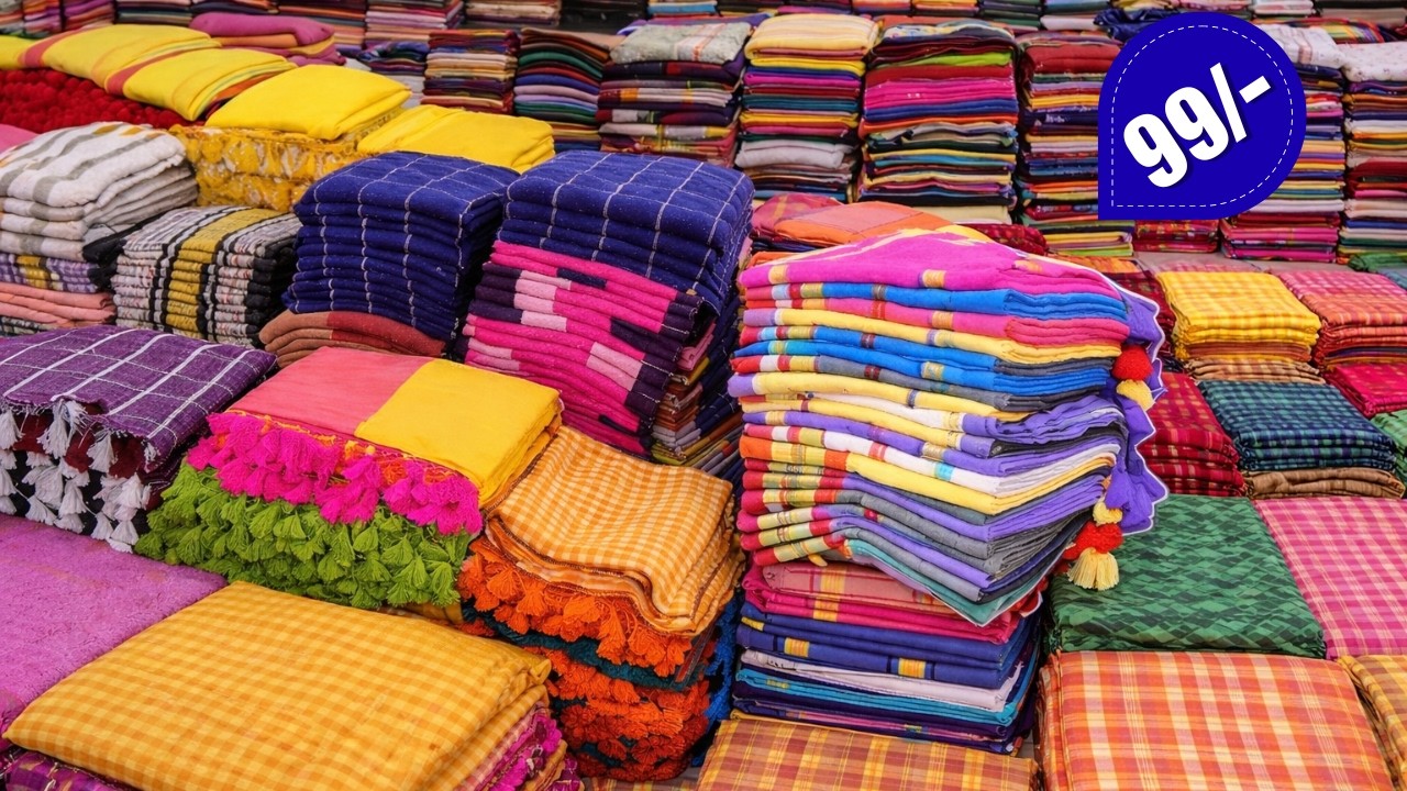 100 ரூபாய்க்கு புடவைகளின் அமோக விற்பனை. | Elampillai Wholesale Market | Surat Market #saree #sarees