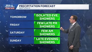 Warmer Into the Weekend, Showers At Times