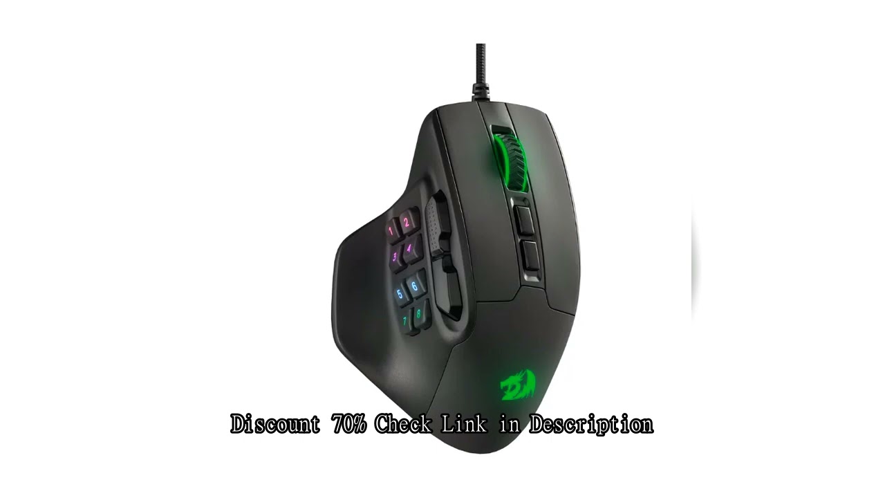 Redragon M811 Aatrox MMO Gaming Mouse, 15 Programmable Buttons Wired RGB Gamer Mouse w/ Ergonomic Na