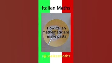 How italian mathematicians make pasta!