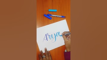 Calligraphy Writing of the Name #Arya on request in last video with Doms Brush Pens! #Viral