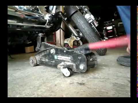 How To Jack Up Motorcycle With A Car Jack Youtube