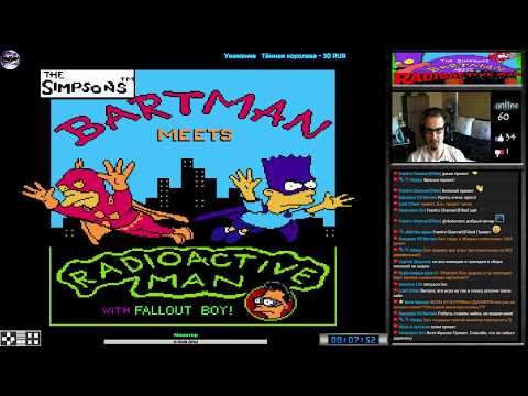The Simpsons: Bartman Meets Radioactive Man прохождение | Игра на (Dendy, Nes, Famicom) Стрим RUS