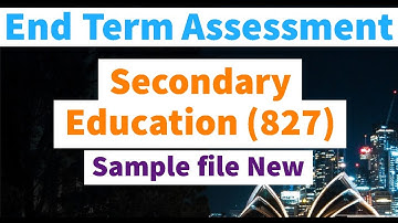 Sample file  Secondary Education (827)  | AIOU INFO