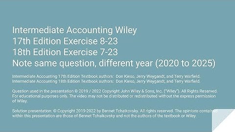 Wiley Intermediate Accounting 18th Edition Exercise 7-23 / 17th Edition Exercise 8-23
