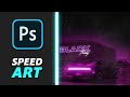 Black Friday Artwork in Synthwave style | Speed Art (Photoshop) | Retro Wave 80's Knight Rider Neon