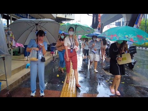 Bangkok, Thailand | Rain Walking Tour 4K | May 12, 2023