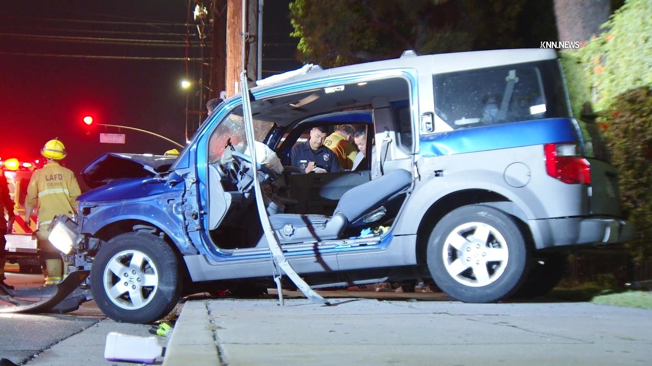 Firefighters Extricate Trapped Driver After Crash in North Hills - YouTube