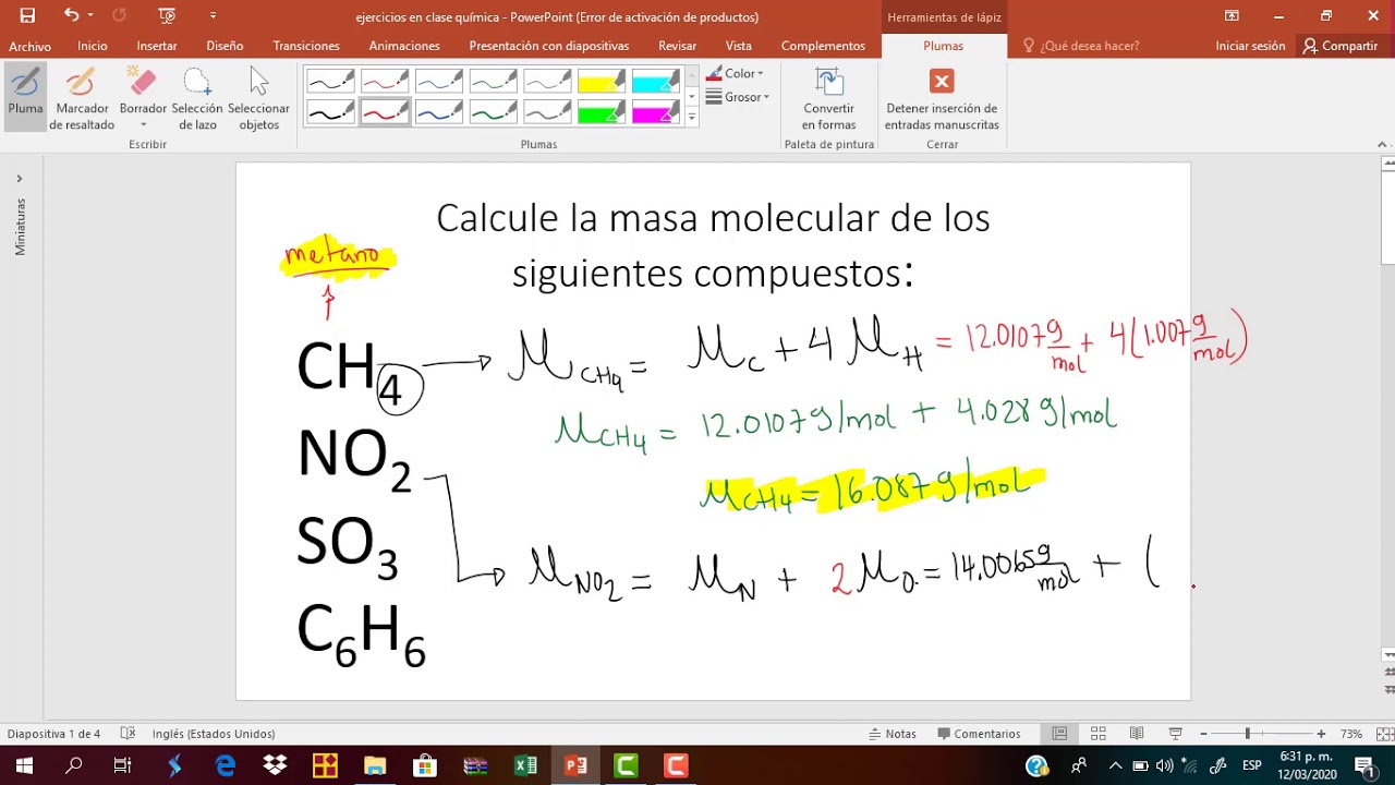masa molecular ejercicios resueltos - YouTube