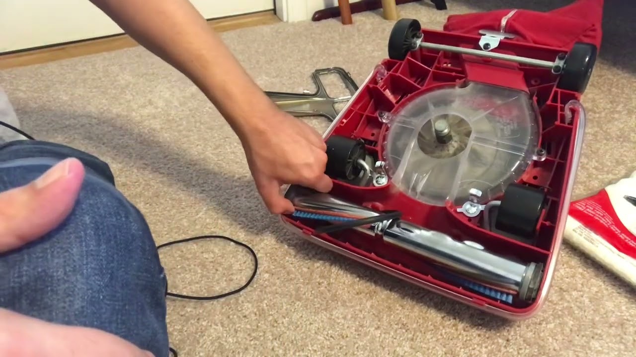 How to change the belt on a sanitaire sc600 and sc800 series vacuum