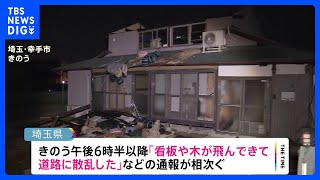 埼玉県など関東の4県で突風とみられる風　少なくとも30件以上の被害｜TBS NEWS DIG