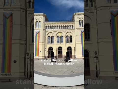 The bright yellow Nobel Peace Center dedicated to dialogue, peace, & the legacy of Nobel Peace Prize