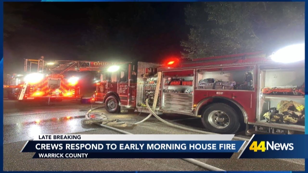 Crews respond to early morning house fire in Warrick County - YouTube