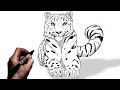 How to draw a snow leopard  step by step