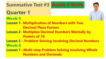 SUMMATIVE TEST #3 - QUARTER 1- GRADE 6 MATHEMATICS
