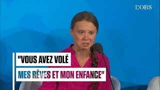Greta Thunberg, au bord des larmes, fustige l'inaction climatique à l'ONU