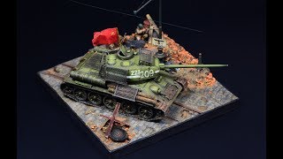 Diorama Berlin Street 1945 T-34 Revell - 1/72